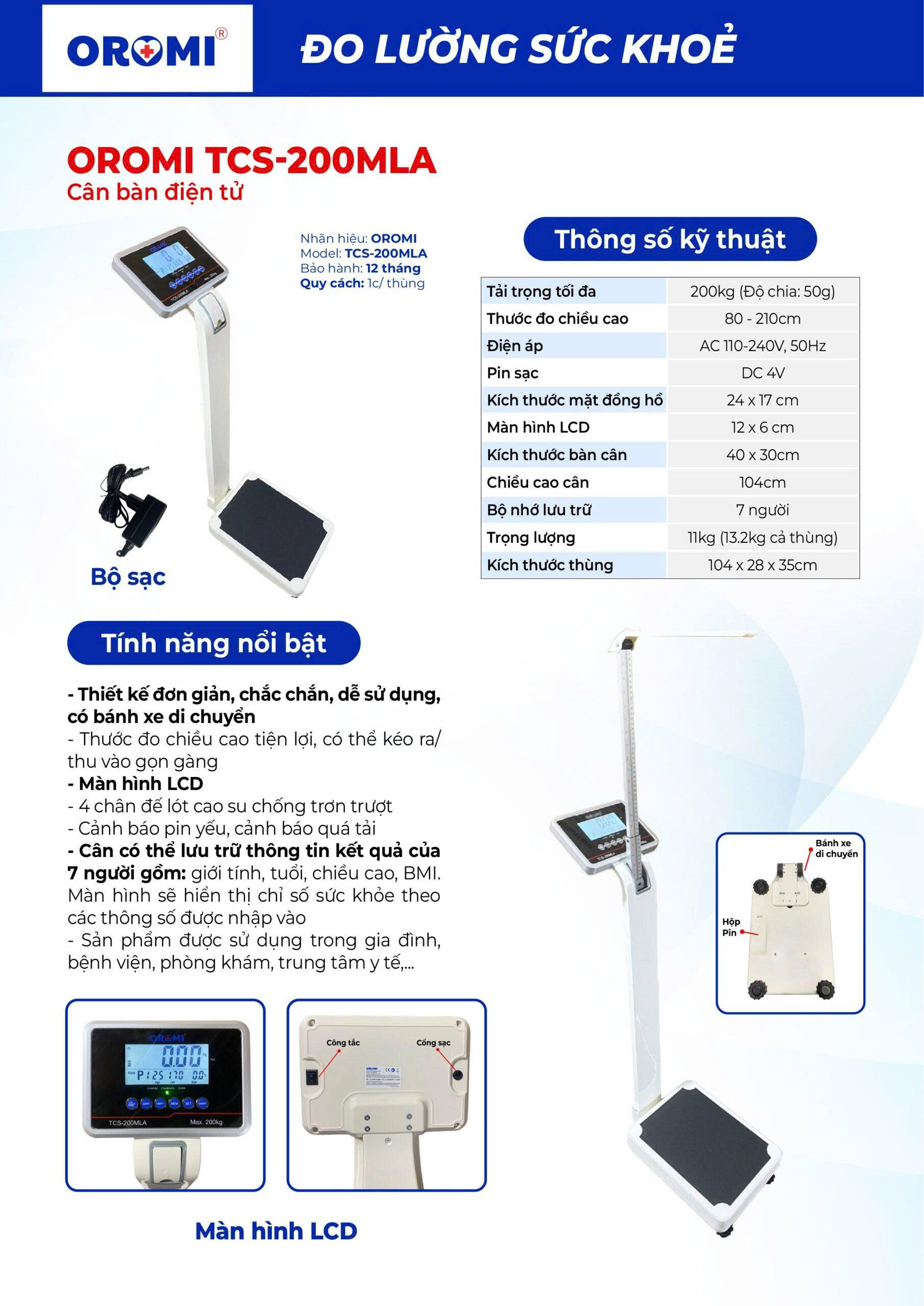 Cân Bàn Điện Tử TCS-200MLA