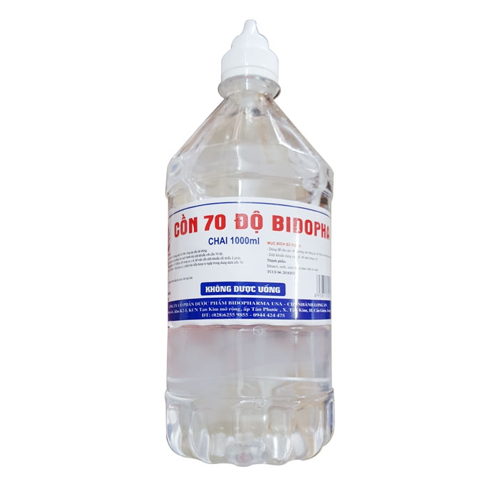 Cồn 70 Độ Bidopha 1 lít nắp nhọn