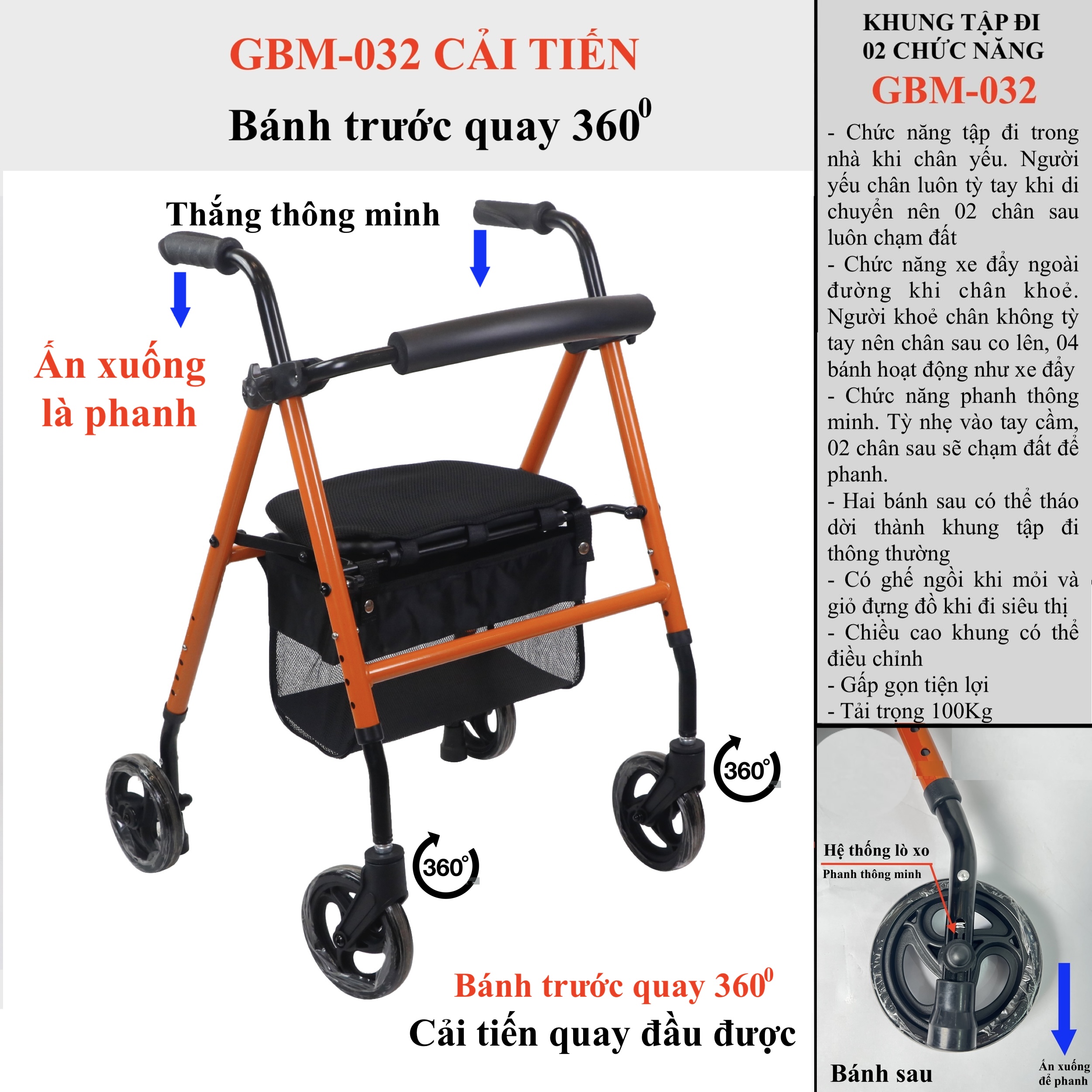 Khung tập đi cho người cao tuổi GBM-032