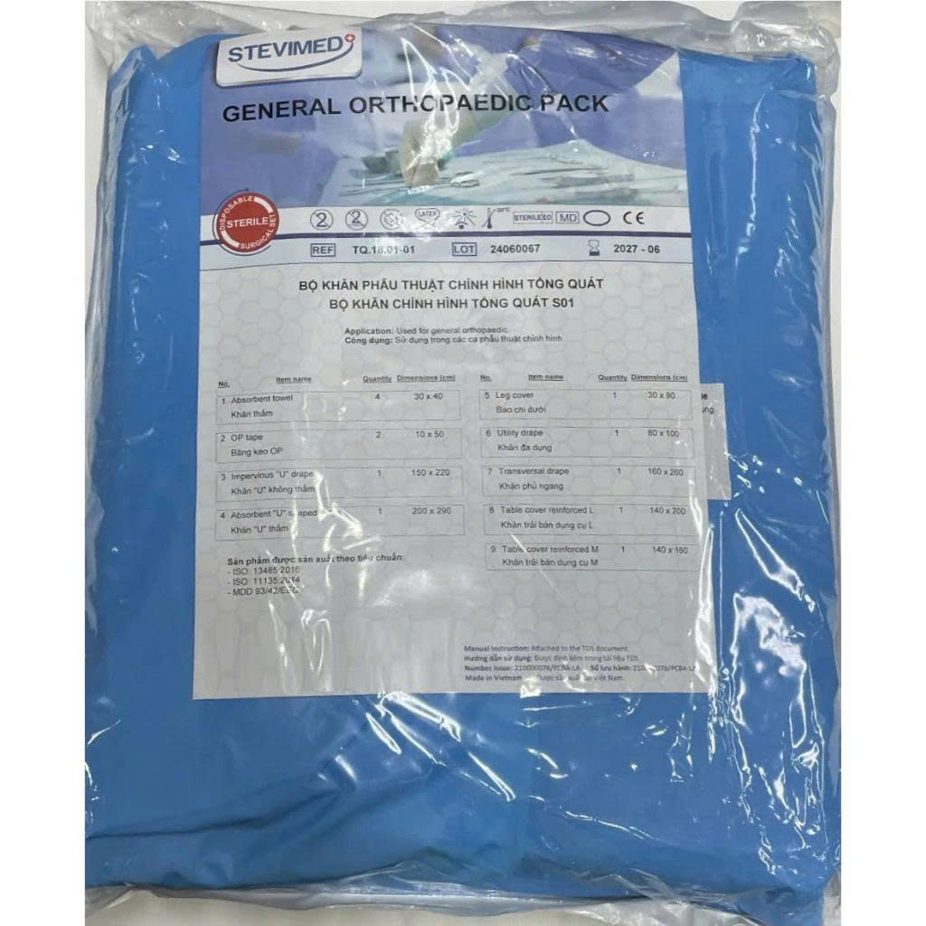 Bộ khăn phẫu thuật chỉnh hình tổng phát S01